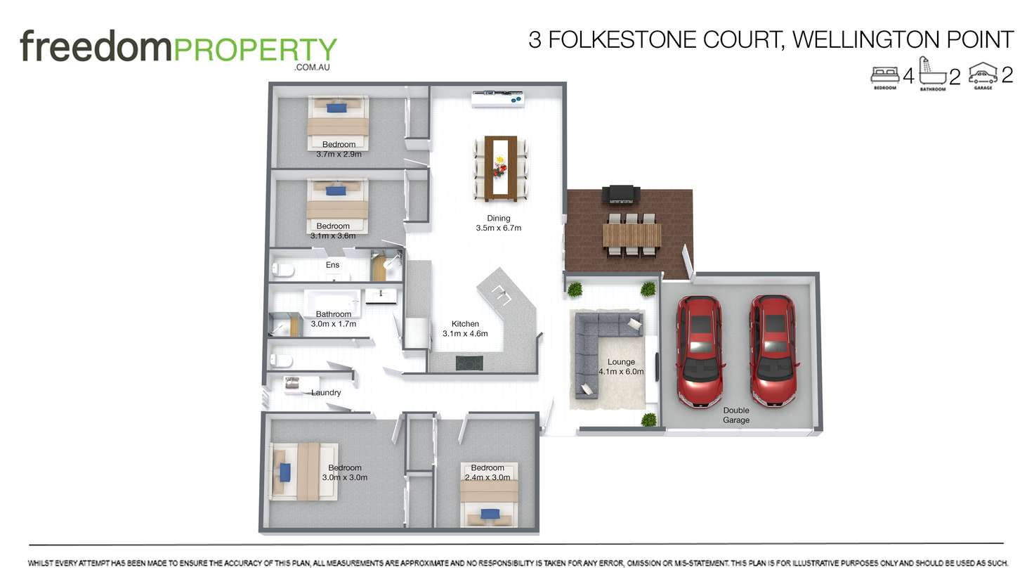 Floorplan of Homely house listing, 3 Folkestone Court, Wellington Point QLD 4160