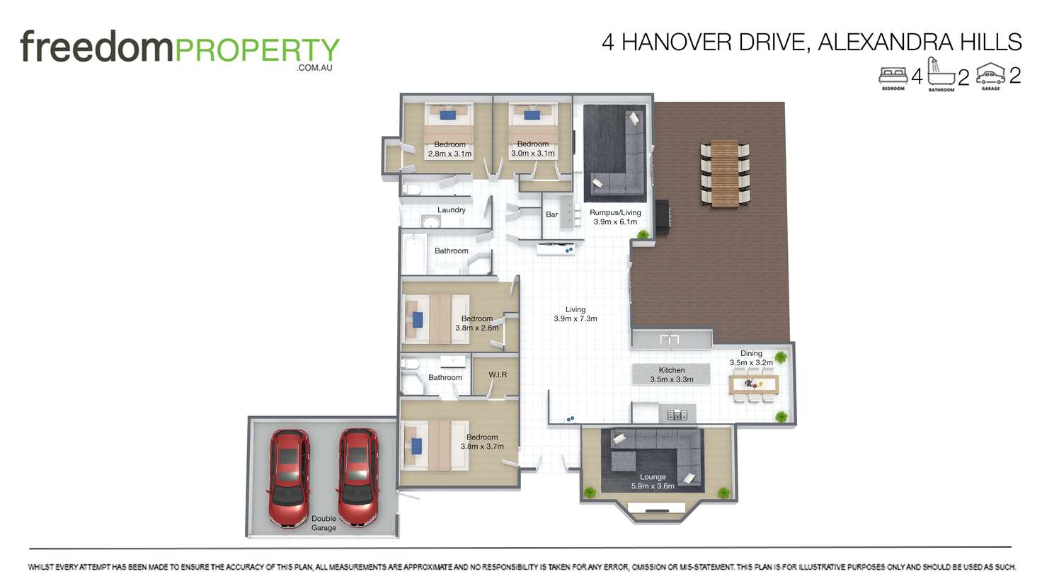Floorplan of Homely house listing, 4 Hanover Drive, Alexandra Hills QLD 4161