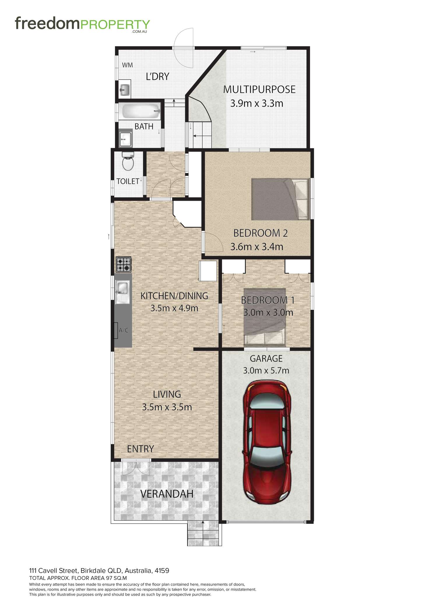 Floorplan of Homely house listing, 111 Cavell Street, Birkdale QLD 4159