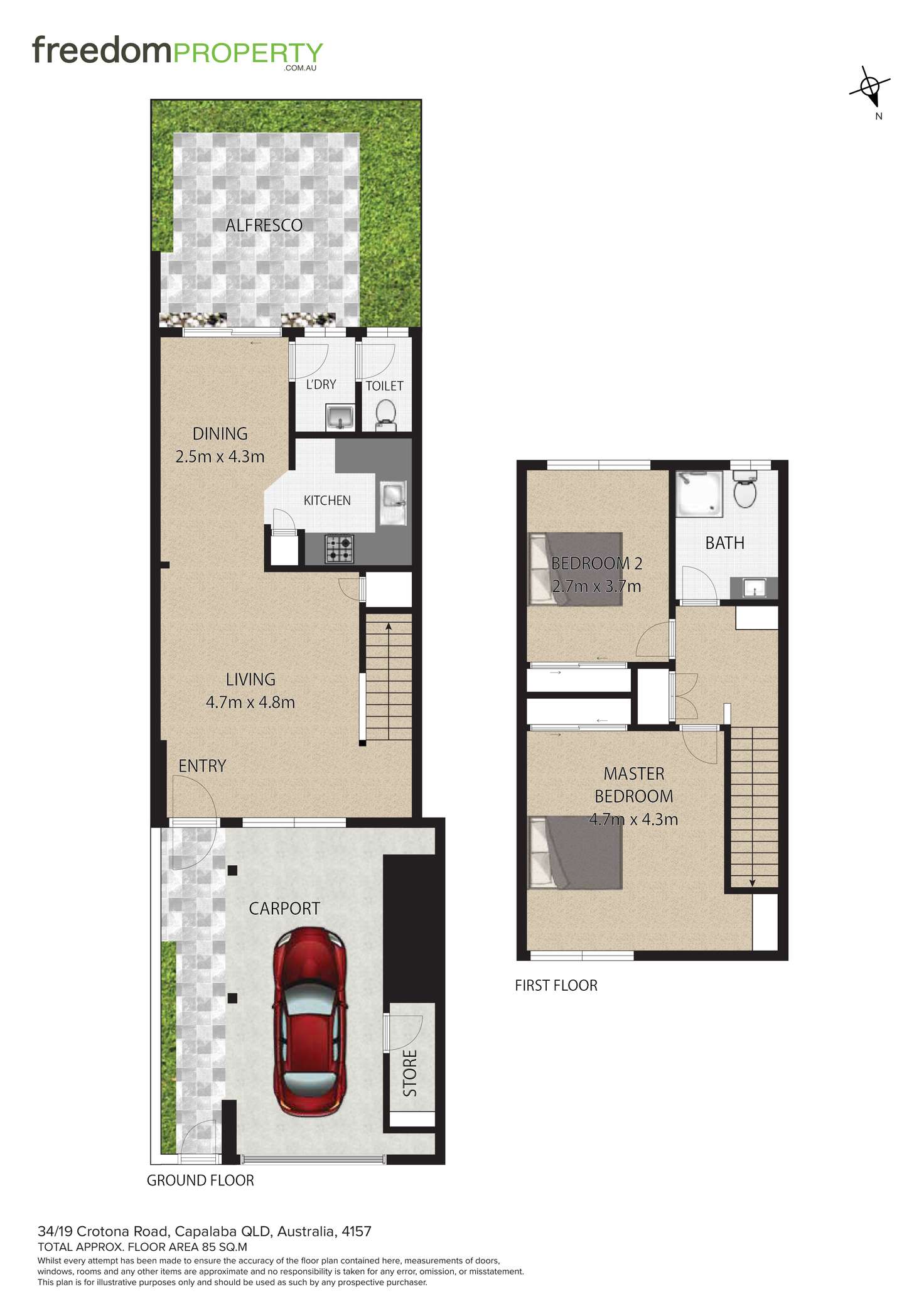 Floorplan of Homely townhouse listing, 34/19 Crotona Road, Capalaba QLD 4157