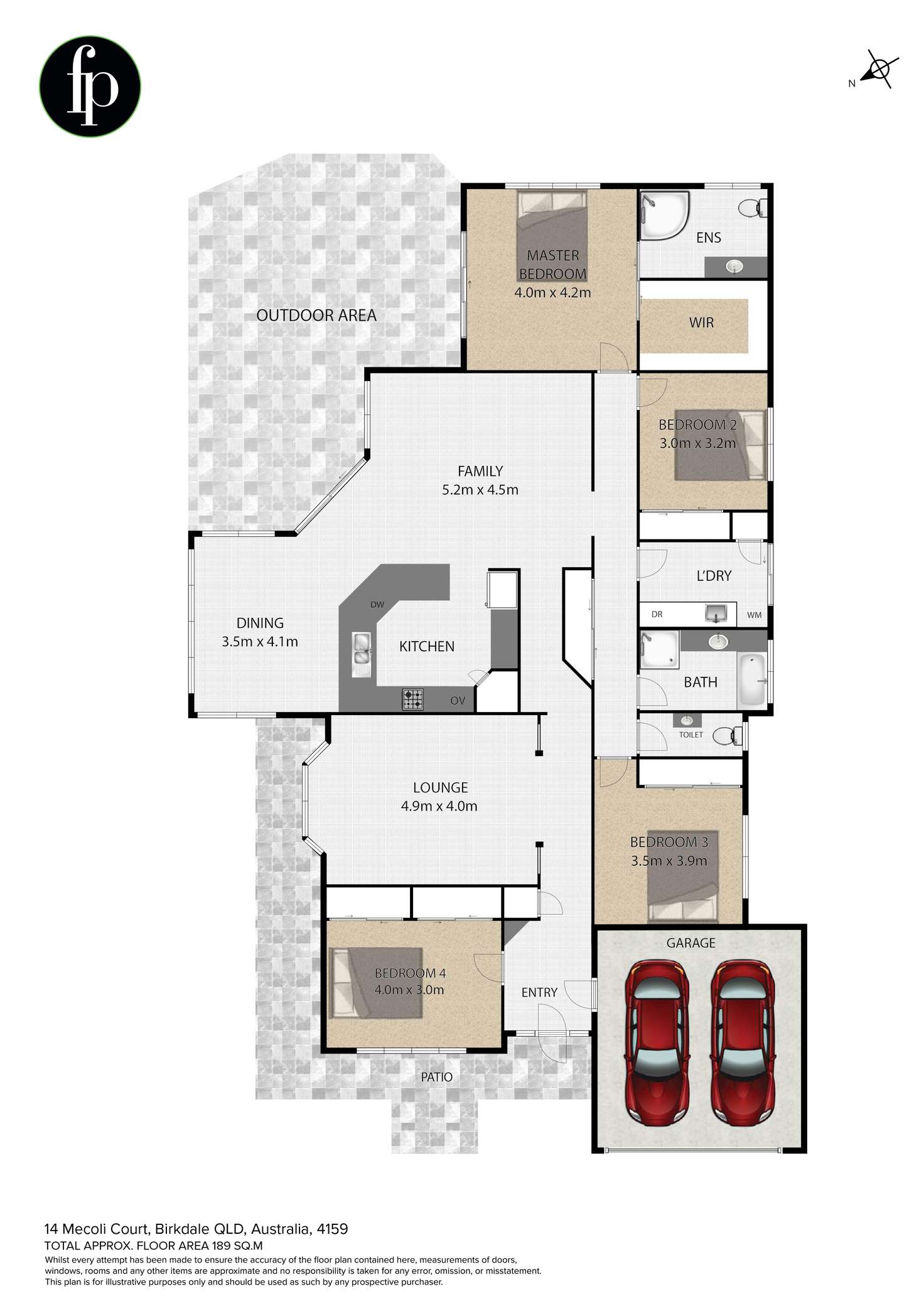 Floorplan of Homely house listing, 14 Mecoli Court, Birkdale QLD 4159