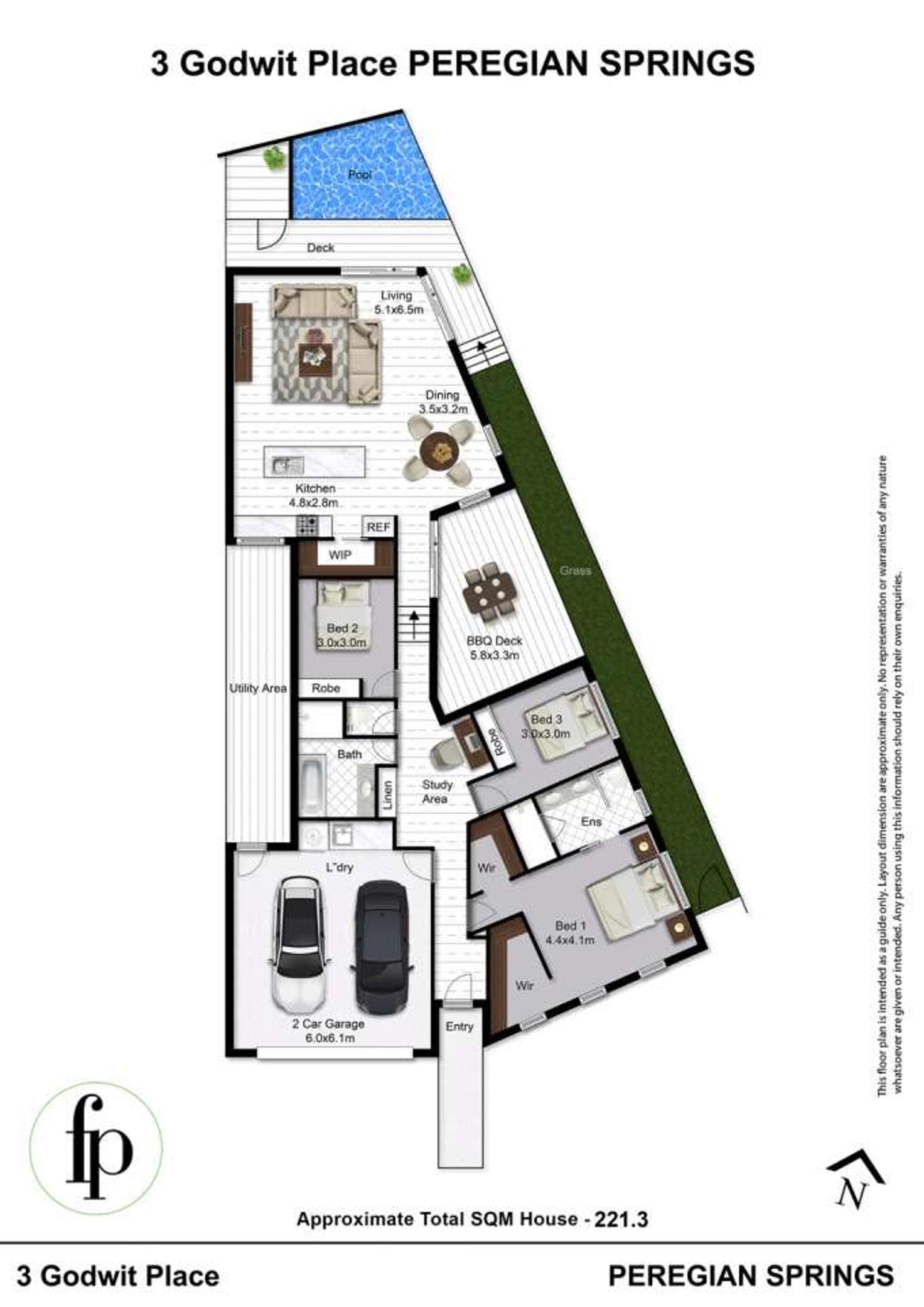 Floorplan of Homely house listing, 3 Godwit Place, Peregian Springs QLD 4573