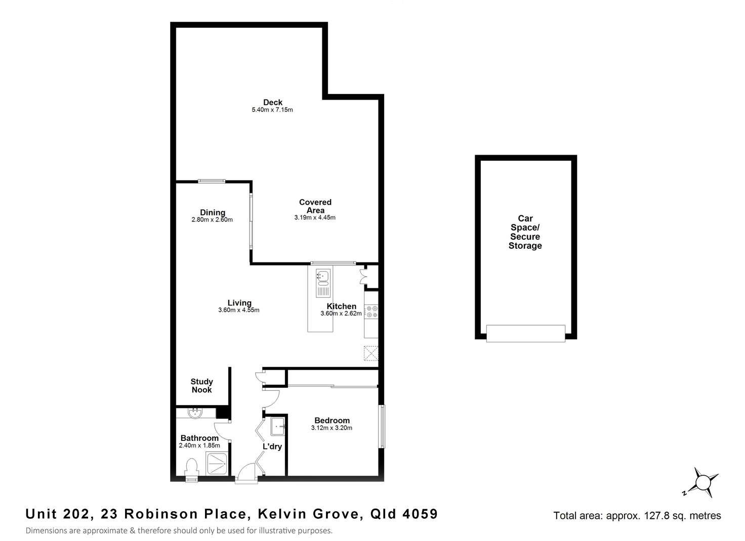 Floorplan of Homely apartment listing, 202/23 Robinson Place, Kelvin Grove QLD 4059