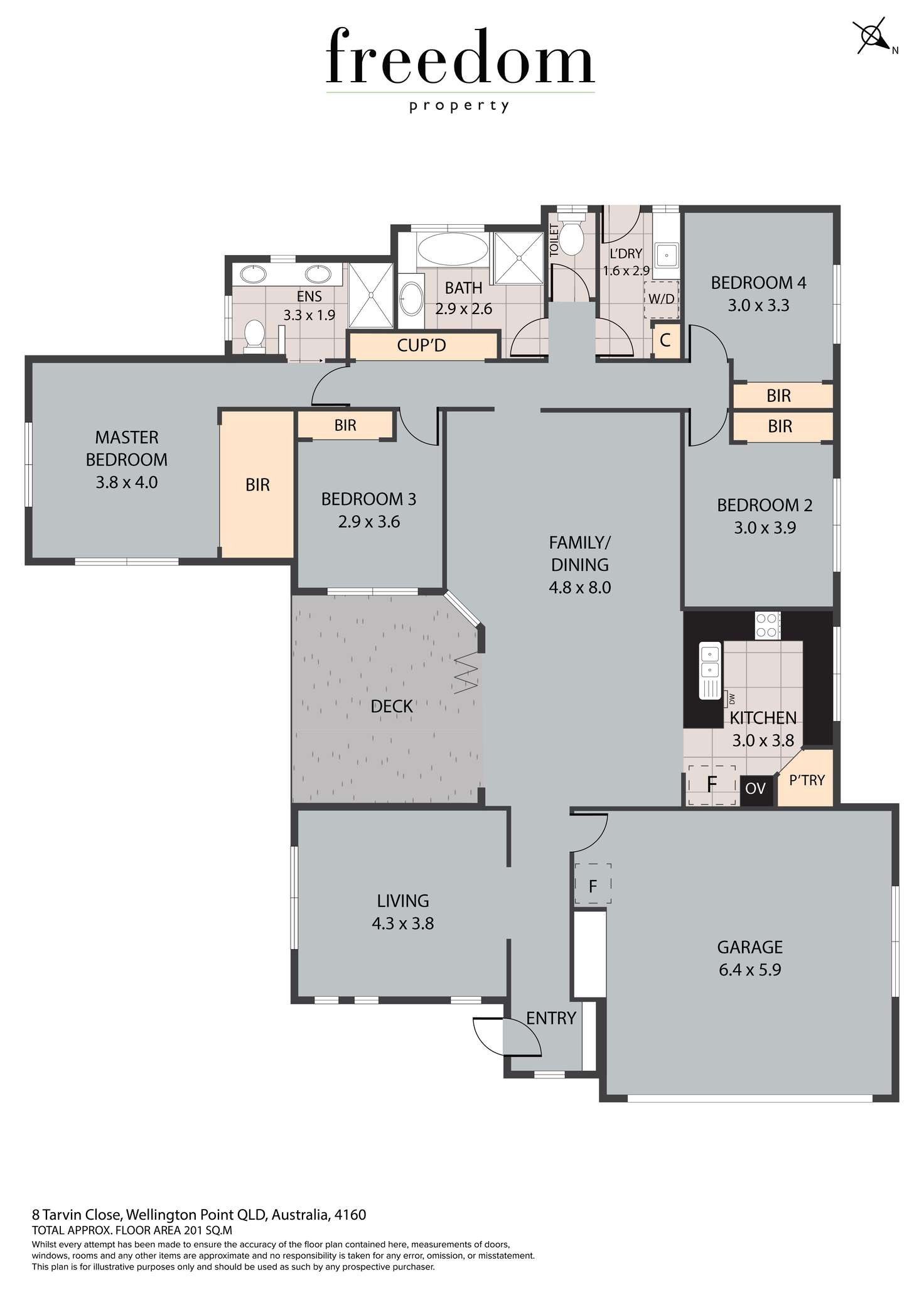 Floorplan of Homely house listing, 8 Tarvin Close, Wellington Point QLD 4160