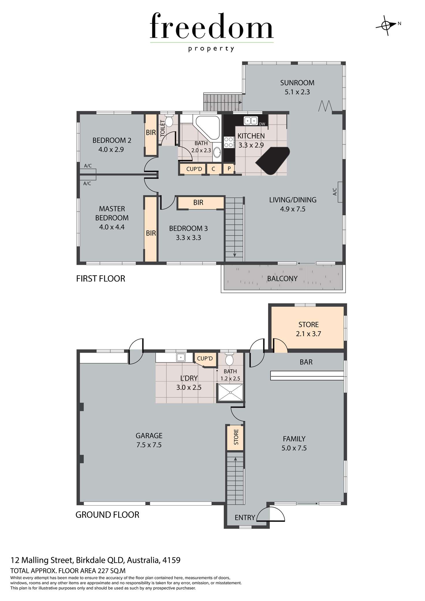 Floorplan of Homely house listing, 12 Malling Street, Birkdale QLD 4159