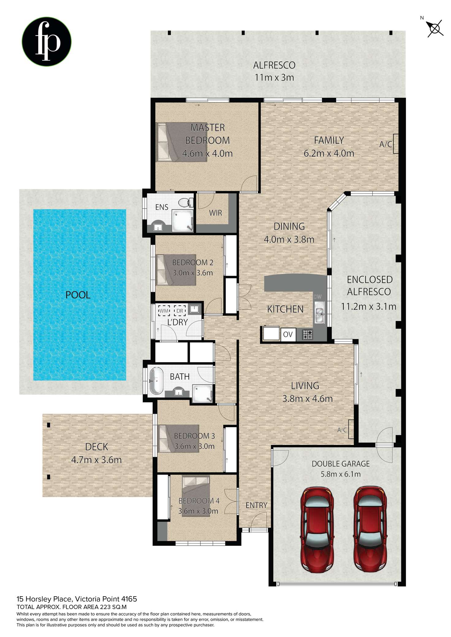 Floorplan of Homely house listing, 15 Horsley Place, Victoria Point QLD 4165