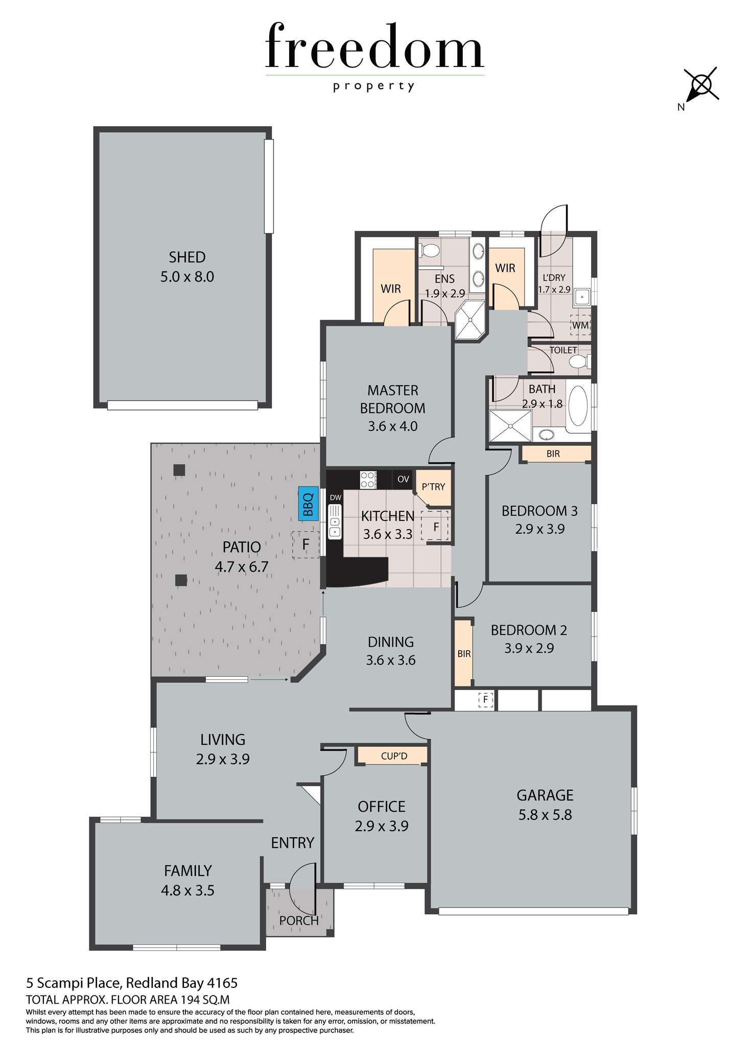 Floorplan of Homely house listing, 5 Scampi Place, Redland Bay QLD 4165