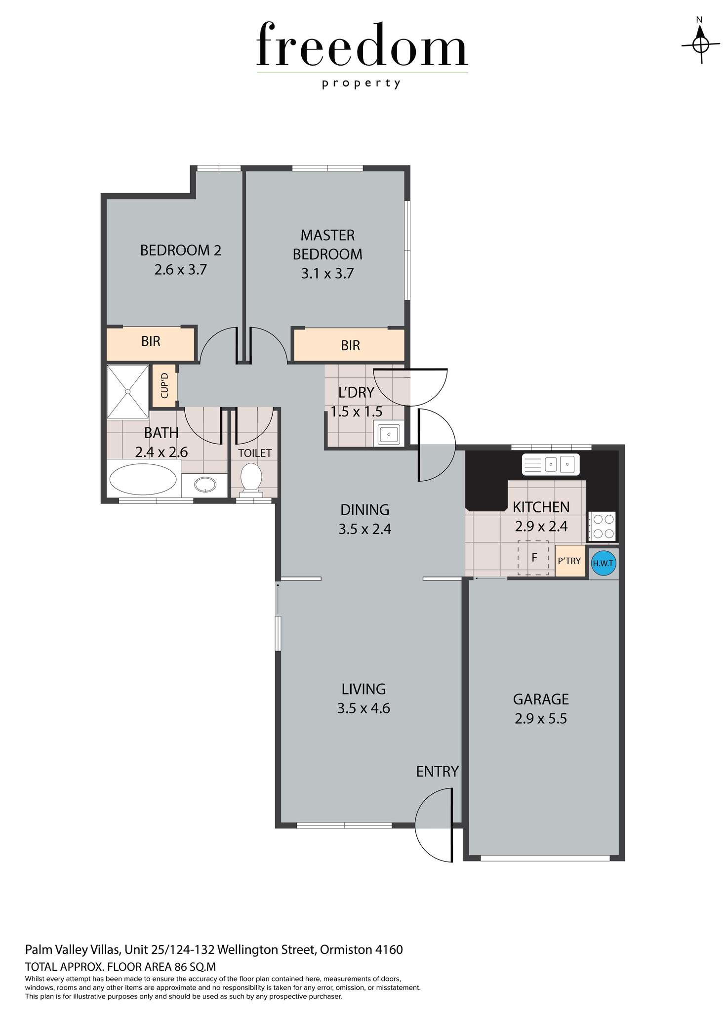 Floorplan of Homely unit listing, Unit 25/124-132 Wellington Street, Ormiston QLD 4160