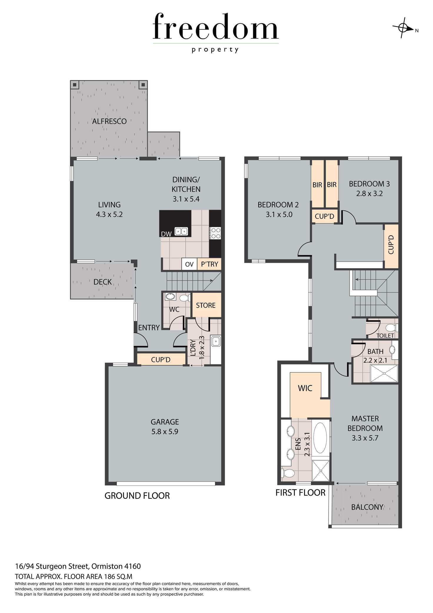 Floorplan of Homely townhouse listing, 16/92-94 Sturgeon Street, Ormiston QLD 4160