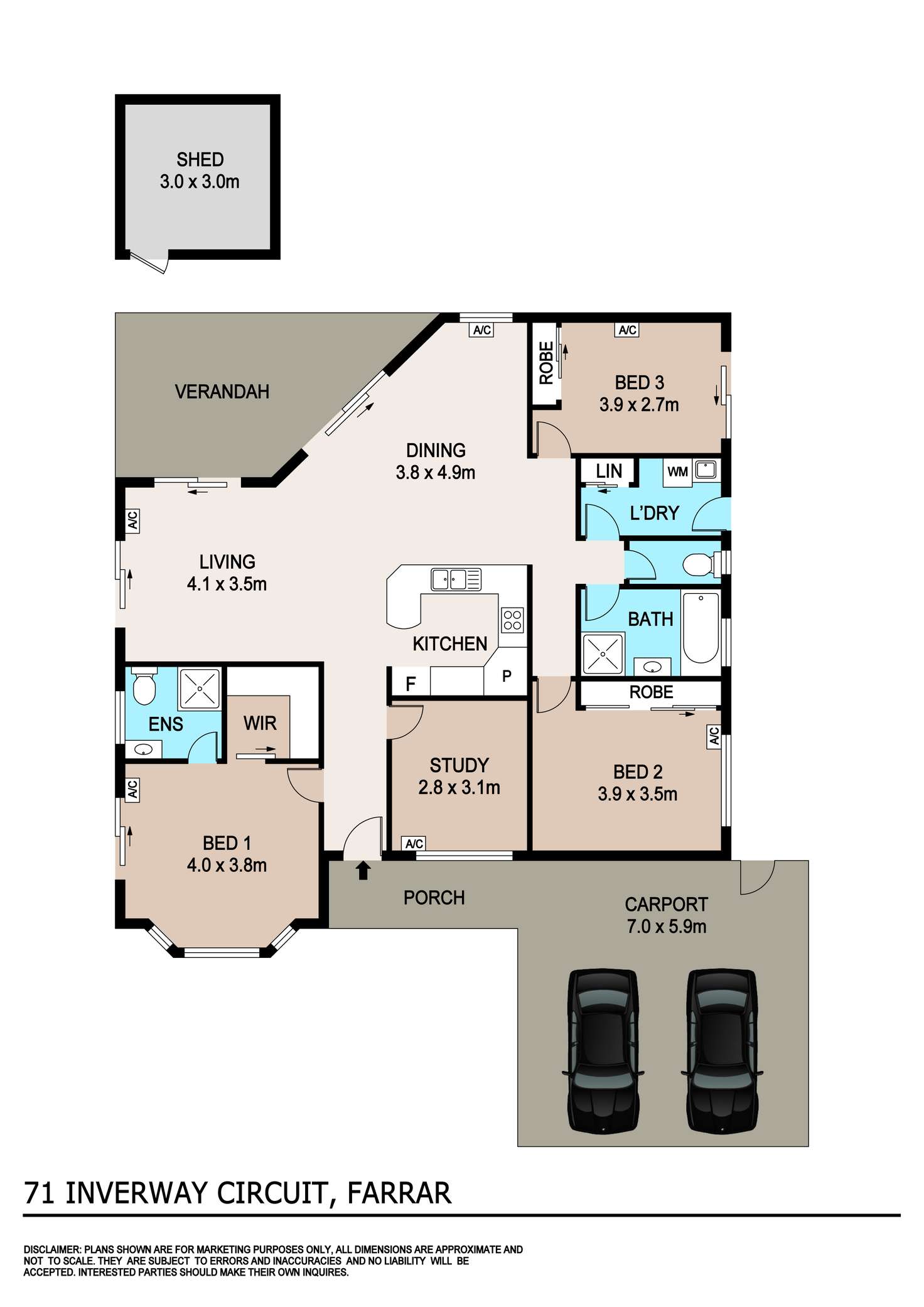 Floorplan of Homely house listing, 71 Inverway Circuit, Farrar NT 830