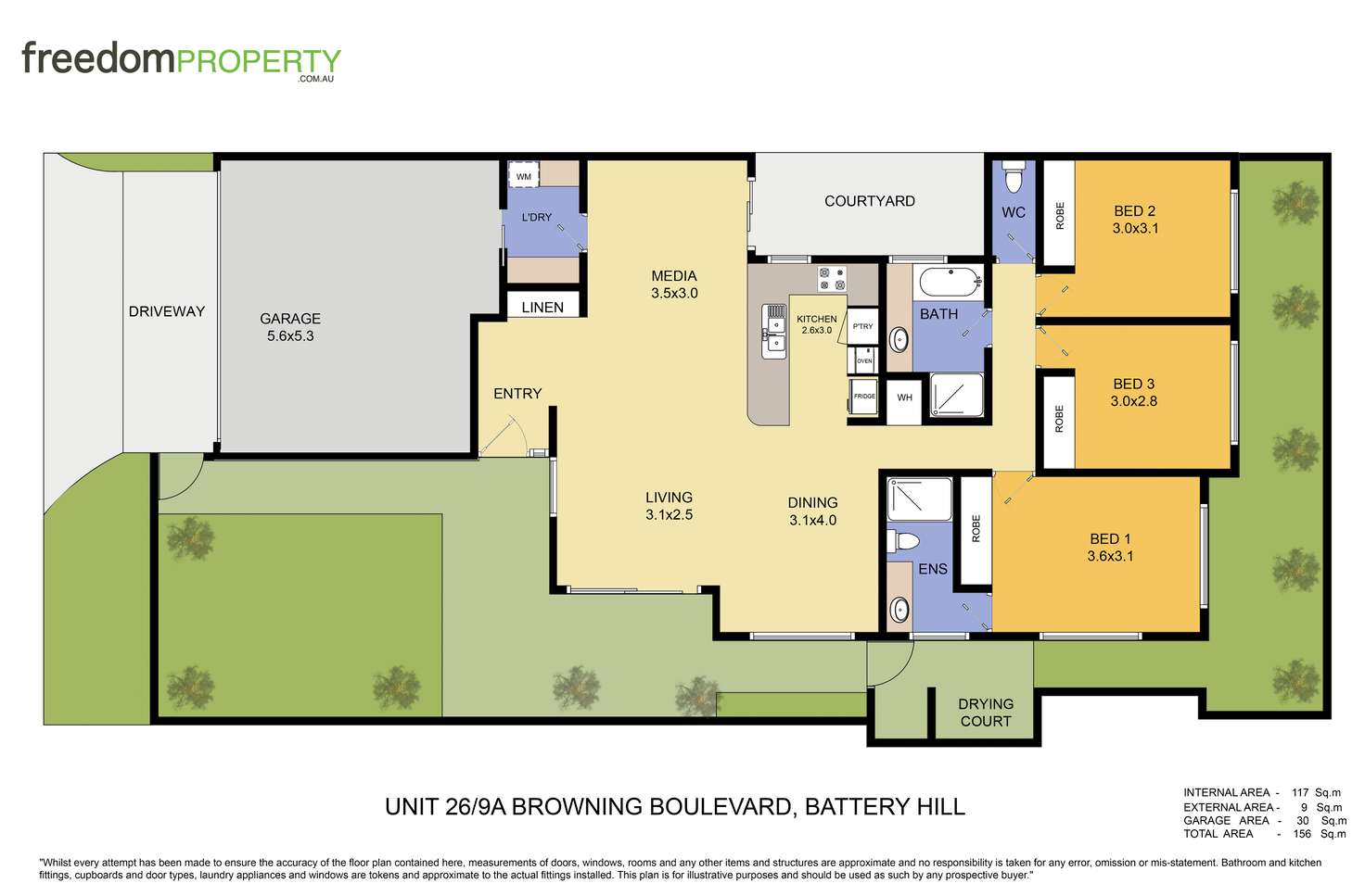 Floorplan of Homely townhouse listing, Unit 26/9A Browning Boulevard, Battery Hill QLD 4551