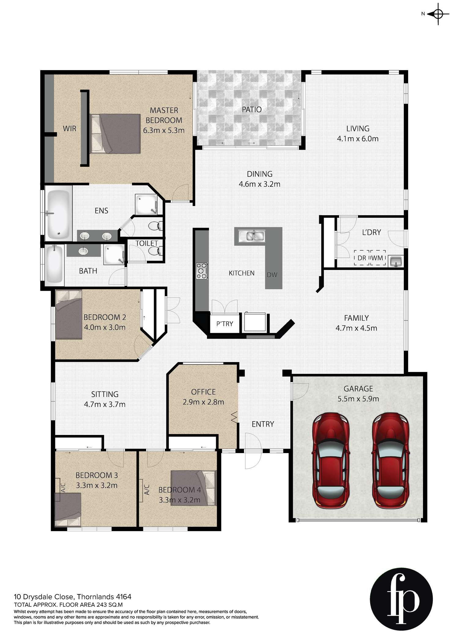 Floorplan of Homely house listing, 10 Drysdale Close, Thornlands QLD 4164