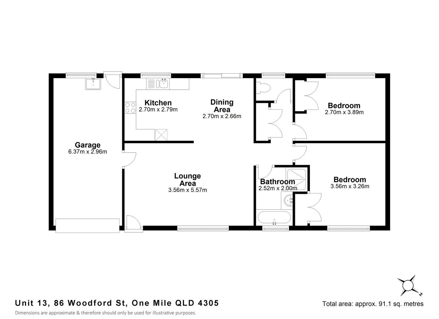 Floorplan of Homely villa listing, Unit 13/86 Woodford Street, One Mile QLD 4305