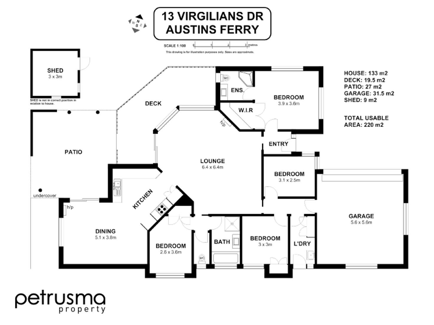 Floorplan of Homely house listing, 13 Virgilians Drive, Austins Ferry TAS 7011