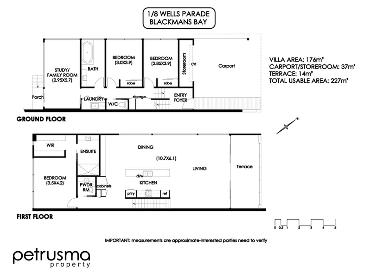 Floorplan of Homely townhouse listing, 1/8 Wells Parade, Blackmans Bay TAS 7052