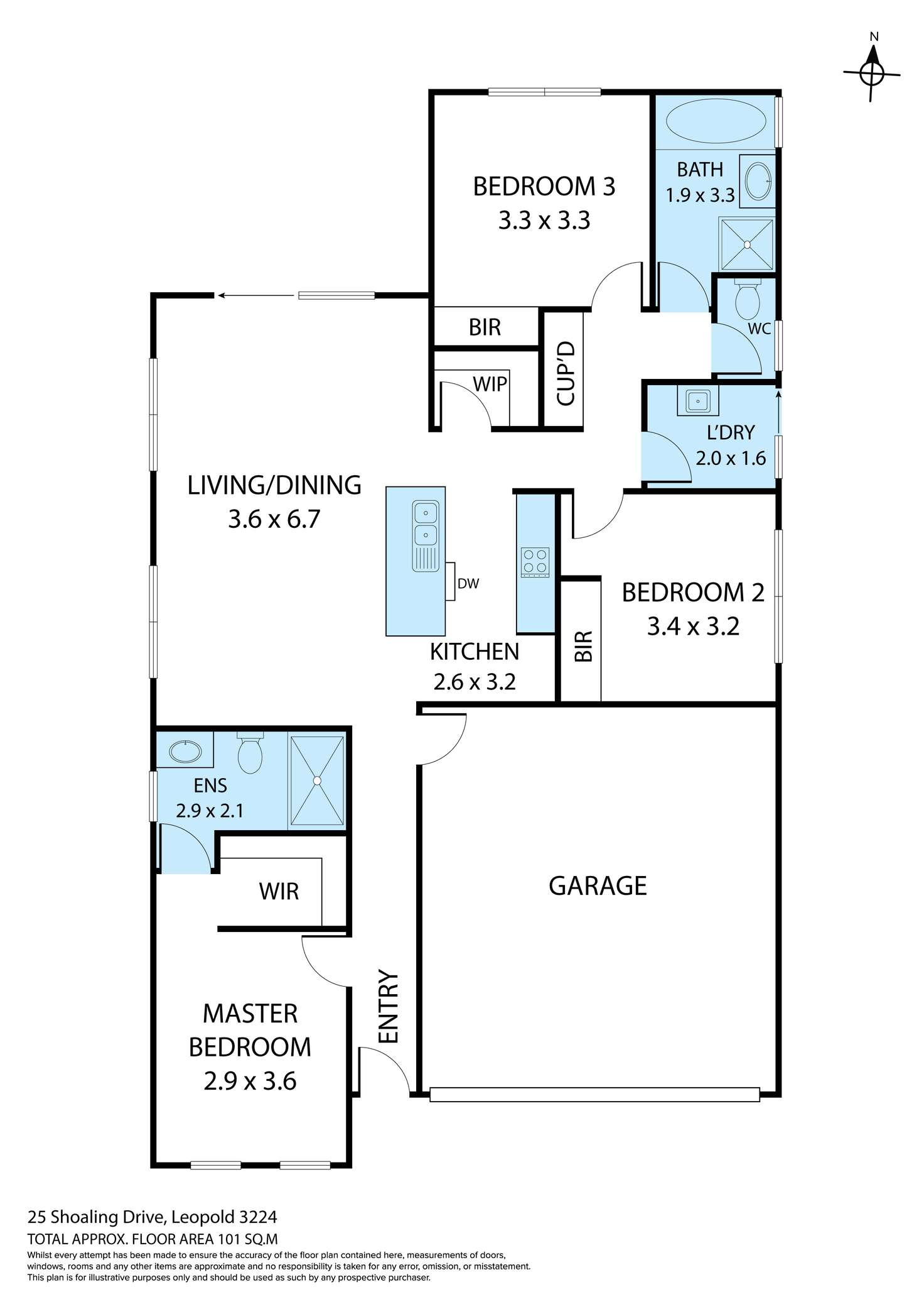 Floorplan of Homely house listing, 25 Shoaling Drive, Leopold VIC 3224