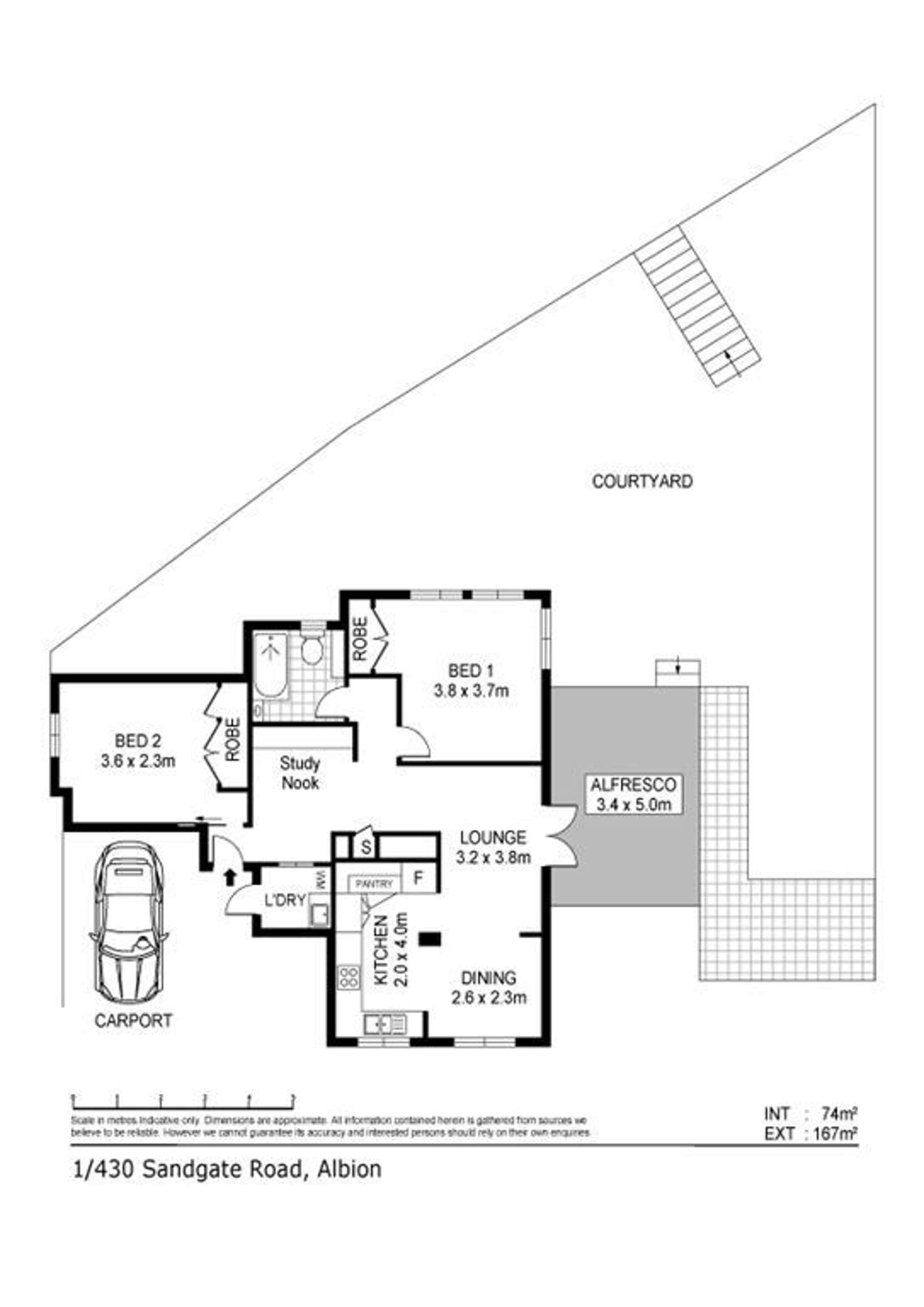 Floorplan of Homely unit listing, 1/430 Sandgate Road, Albion QLD 4010