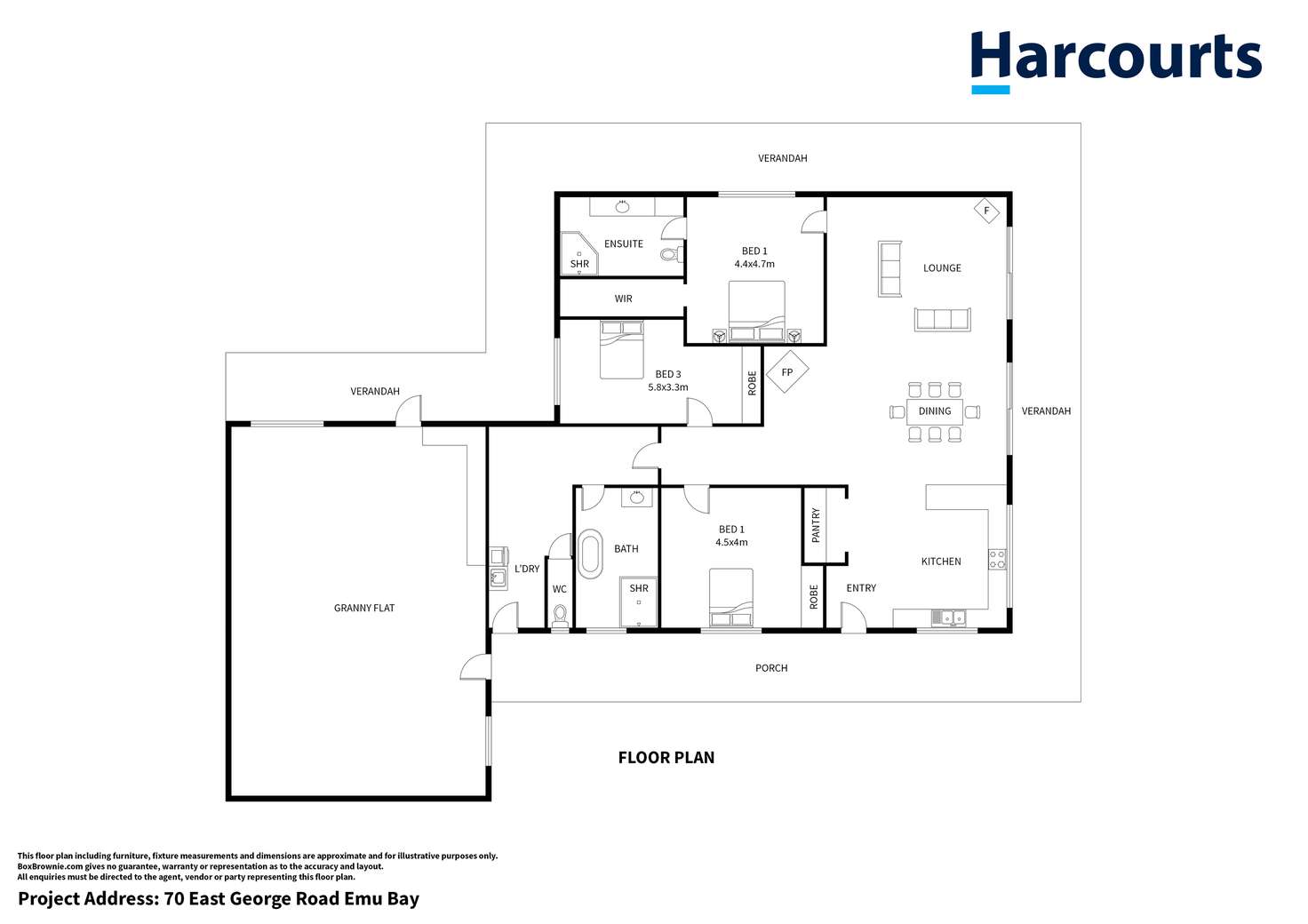 Floorplan of Homely acreageSemiRural listing, 70 East George Road, Emu Bay SA 5223