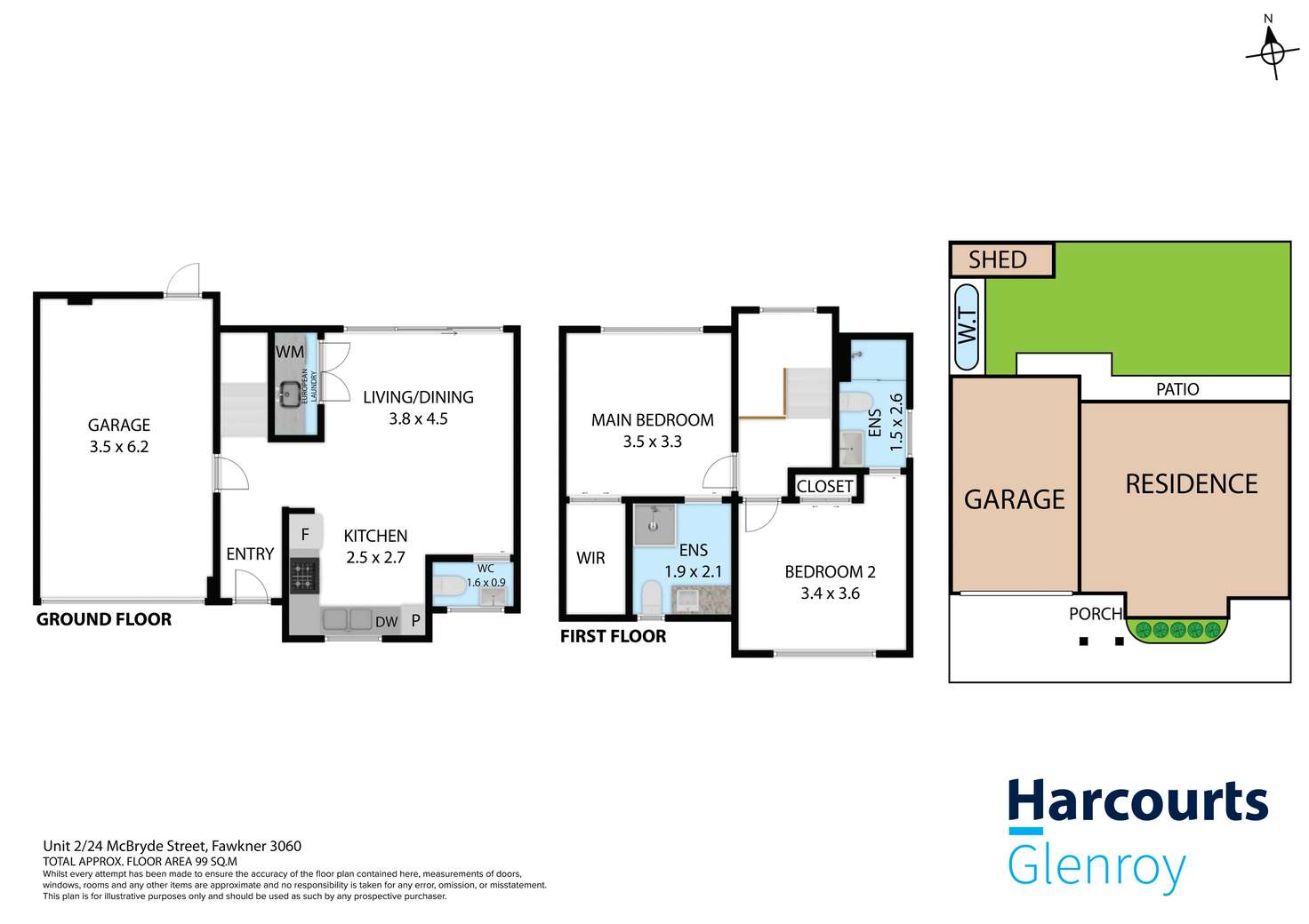 Floorplan of Homely townhouse listing, 2/24 Mcbryde Street, Fawkner VIC 3060