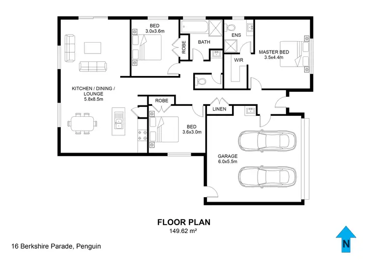 Floorplan of Homely house listing, 16 Berkshire Parade, Penguin TAS 7316