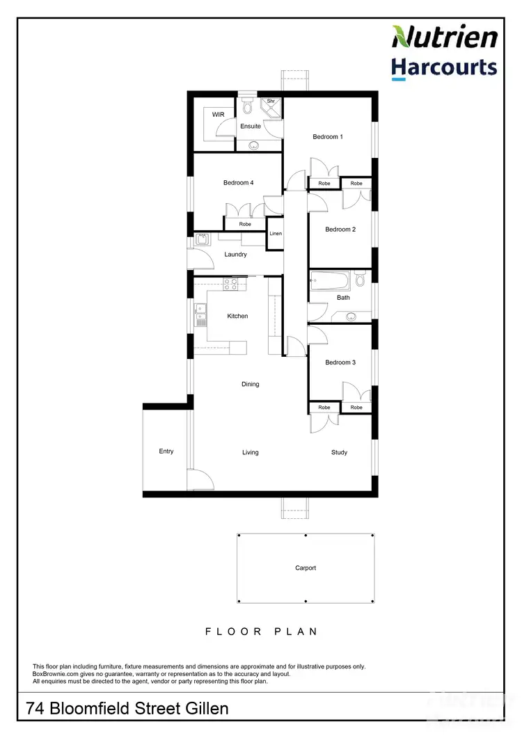 Floorplan of Homely house listing, 74 Bloomfield Street, Gillen NT 870