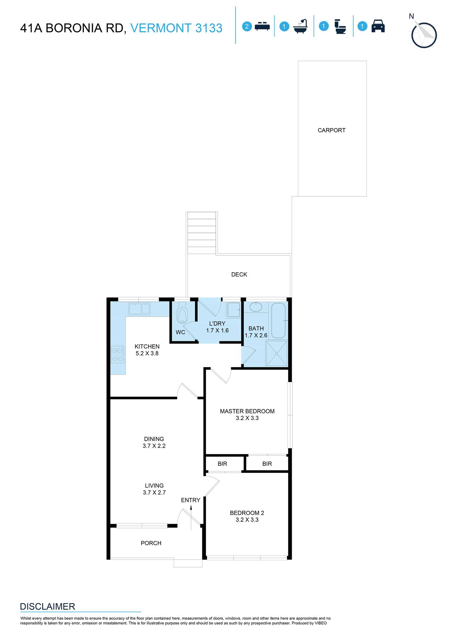 Floorplan of Homely unit listing, 2/41 Boronia Road, Vermont VIC 3133