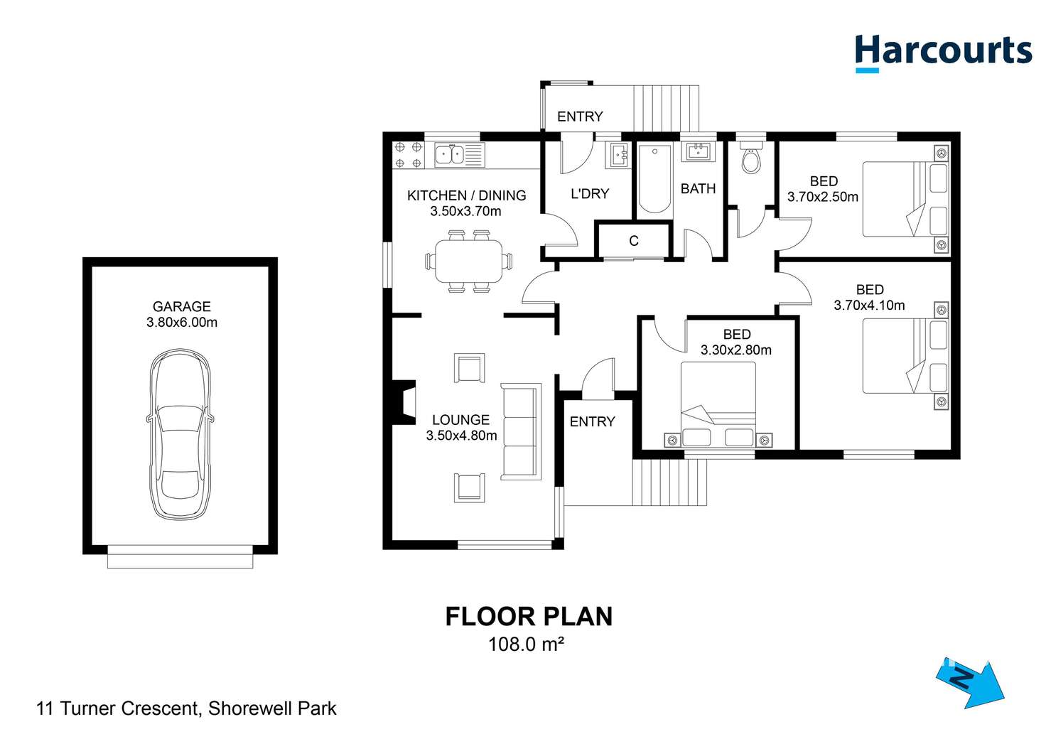 Floorplan of Homely house listing, 11 Turner Crescent, Shorewell Park TAS 7320