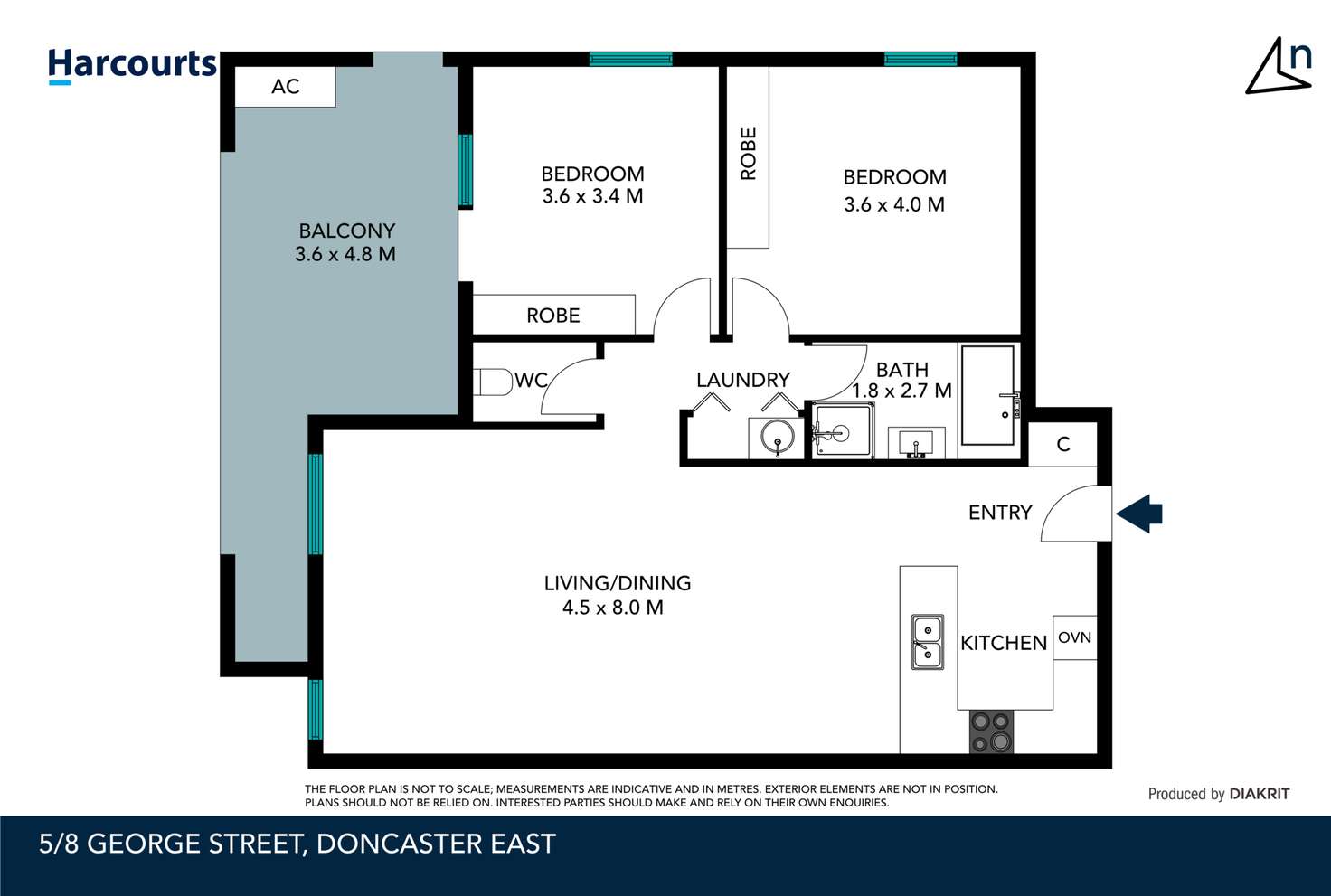 Floorplan of Homely apartment listing, 5/8 George Street, Doncaster East VIC 3109