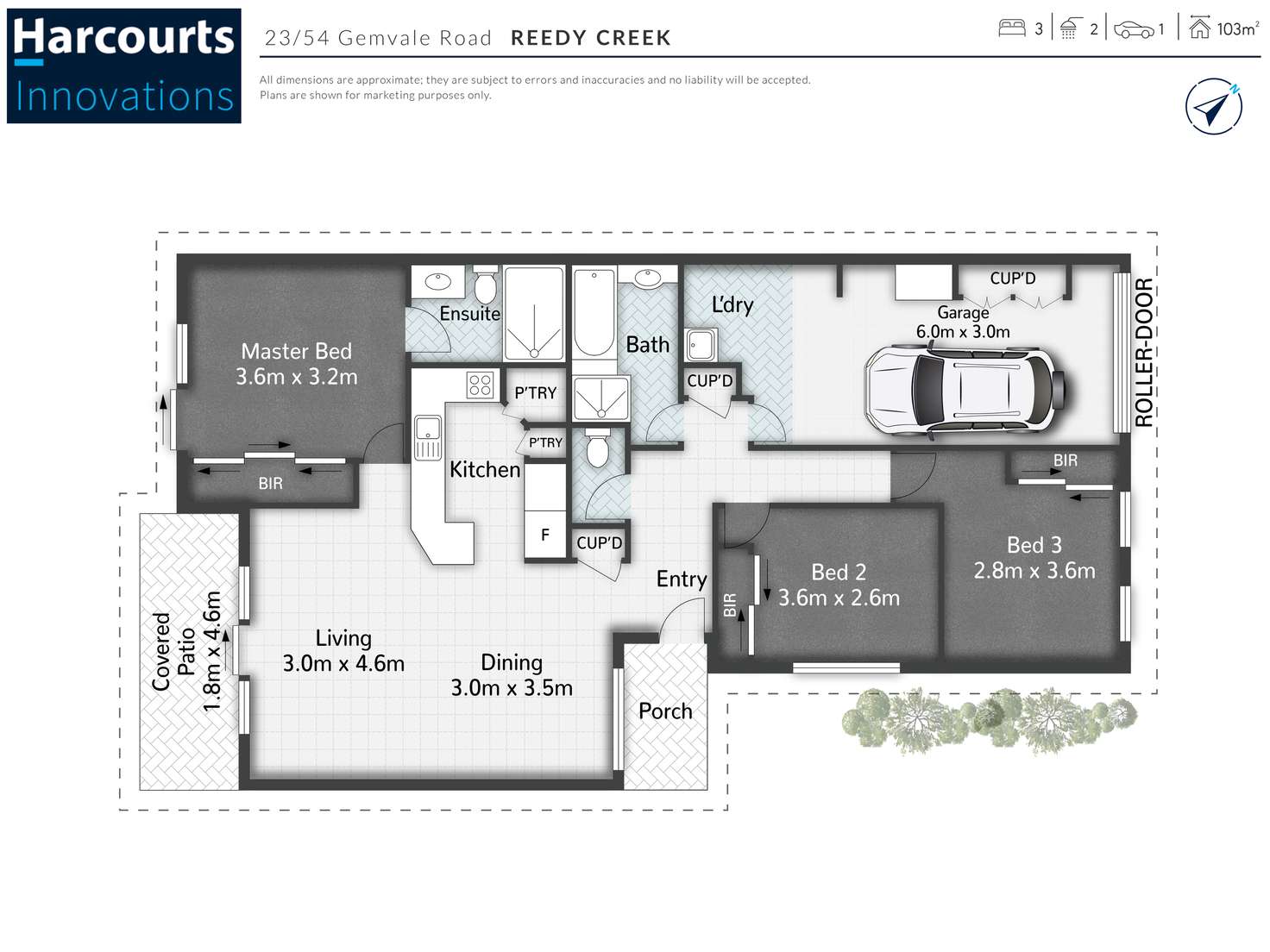 Floorplan of Homely villa listing, 23/54 Gemvale Road, Reedy Creek QLD 4227