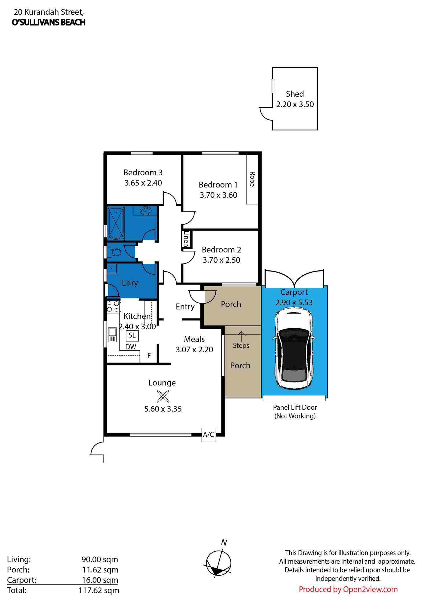 Floorplan of Homely house listing, 20 Kurandah Street, O'sullivan Beach SA 5166