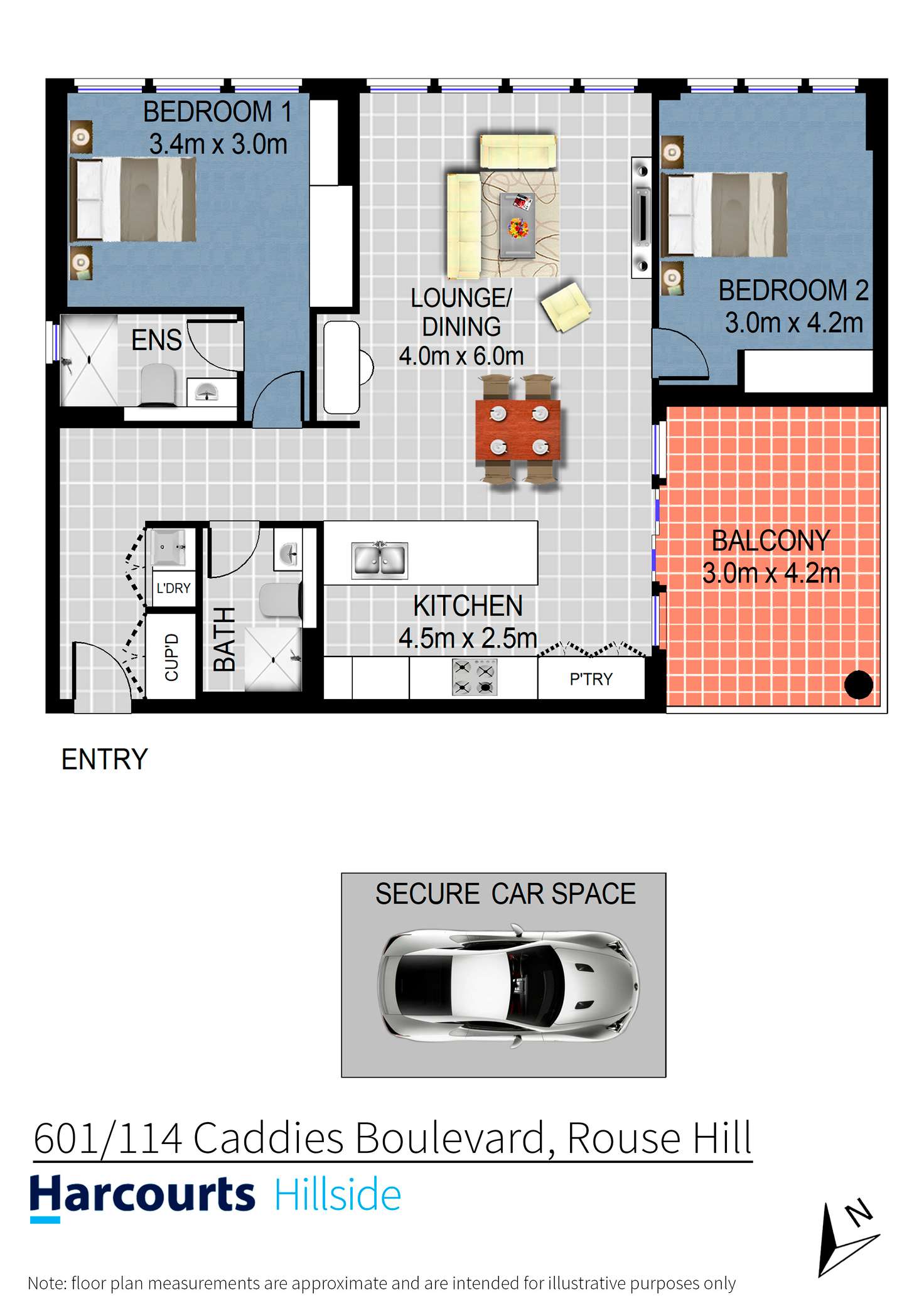 Floorplan of Homely apartment listing, 601/112 - 114 Caddies Boulevard, Rouse Hill NSW 2155