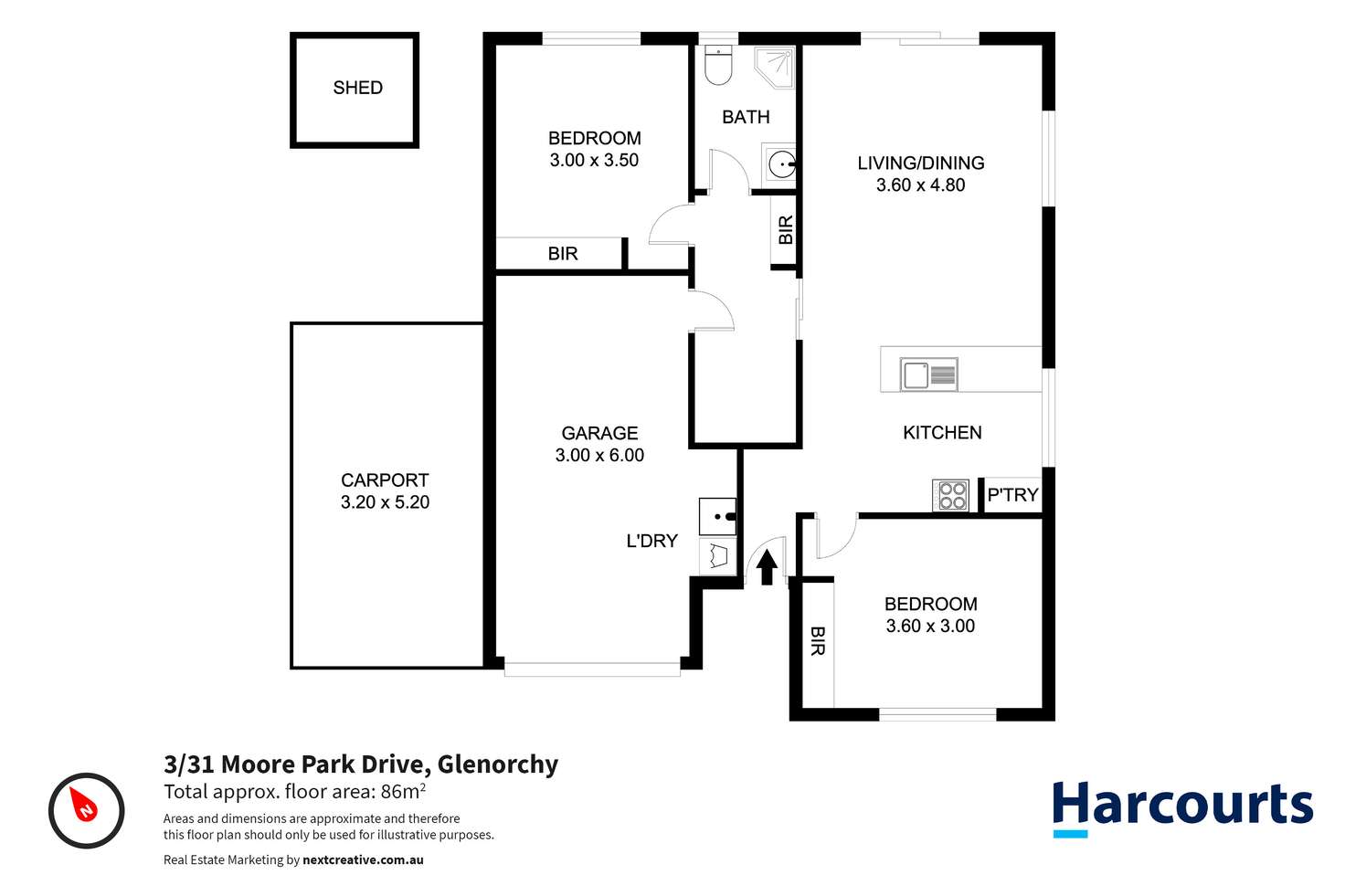 Floorplan of Homely house listing, 3/31 Moore Park Drive, Glenorchy TAS 7010