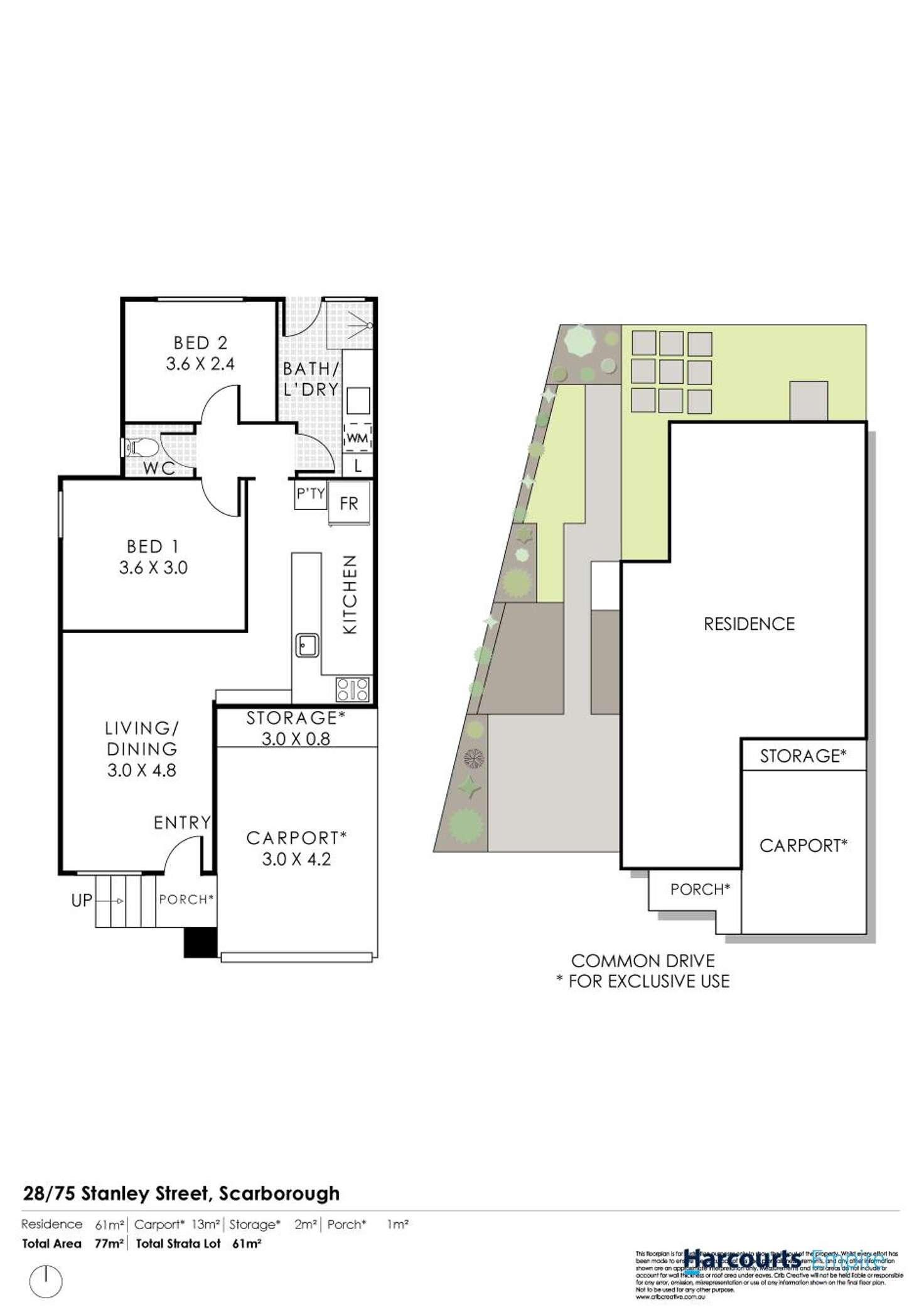 Floorplan of Homely villa listing, 28/75 Stanley Street, Scarborough WA 6019