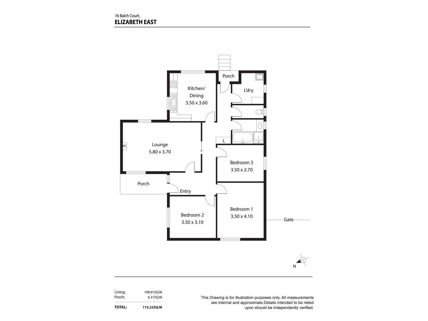 Floorplan of Homely house listing, 16 Balch Court, Elizabeth East SA 5112