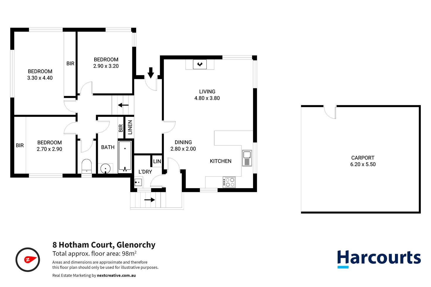 Floorplan of Homely house listing, 8 Hotham Court, Glenorchy TAS 7010