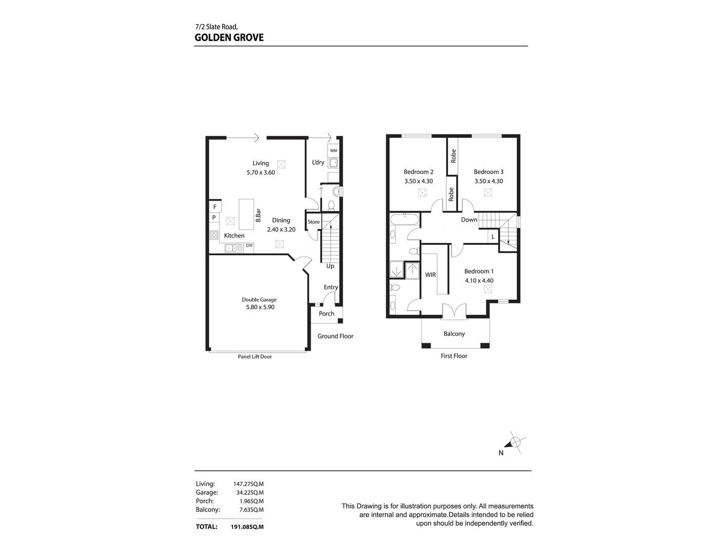 Floorplan of Homely townhouse listing, 7/2 Slate Road, Golden Grove SA 5125