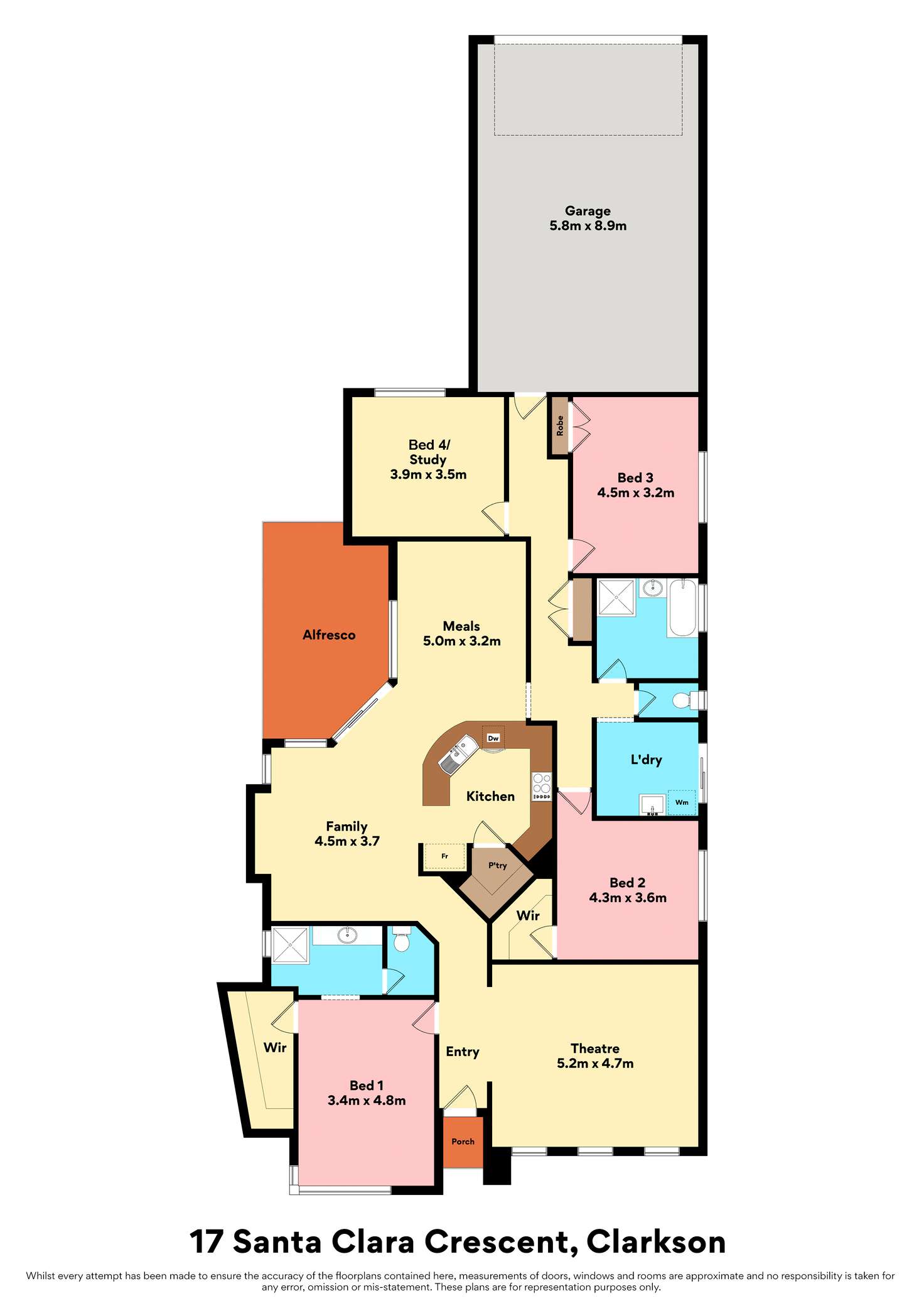 Floorplan of Homely house listing, 17 Santa Clara Crescent, Clarkson WA 6030