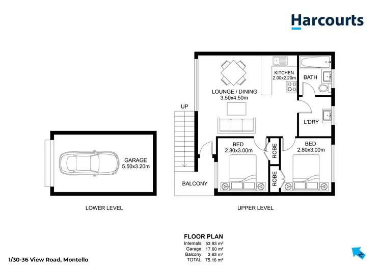 Floorplan of Homely unit listing, 1/30-36 View Road, Montello TAS 7320