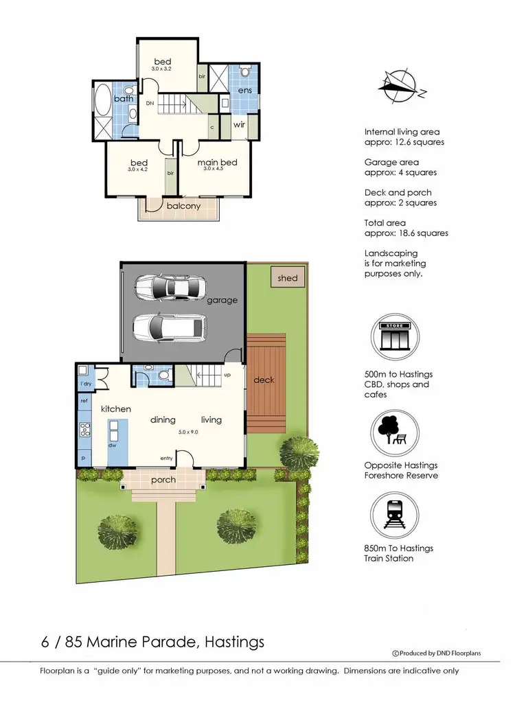 Floorplan of Homely townhouse listing, 6/85 Marine Parade, Hastings VIC 3915