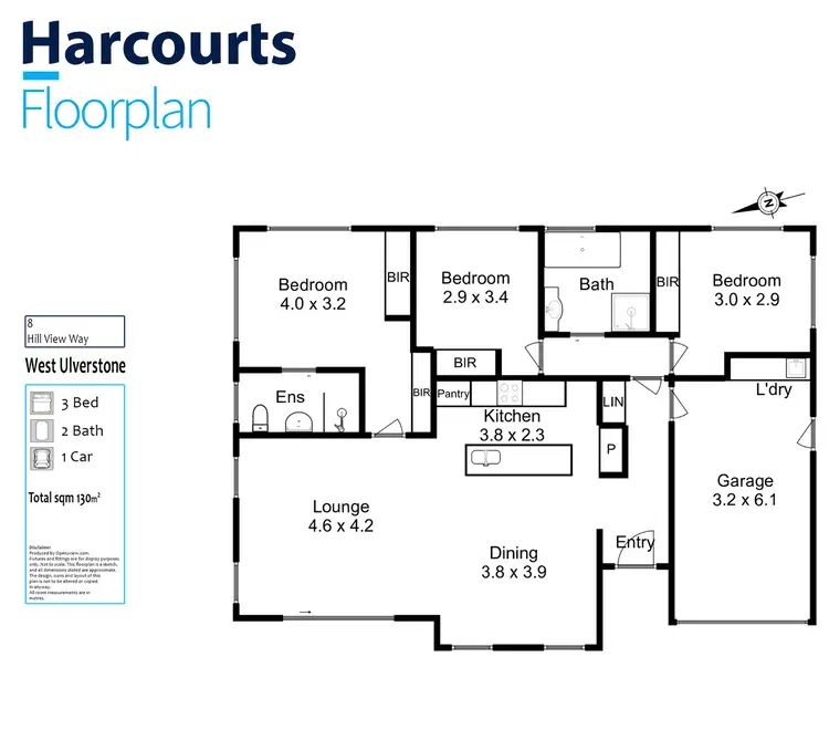 Floorplan of Homely unit listing, 8 Hill View Way, West Ulverstone TAS 7315