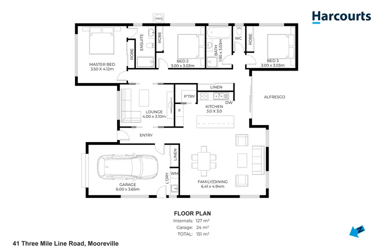 Floorplan of Homely house listing, 41 Three Mile Line Road, Mooreville TAS 7321
