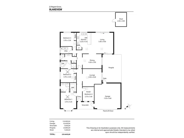 Floorplan of Homely house listing, 22 Regent Grove, Blakeview SA 5114
