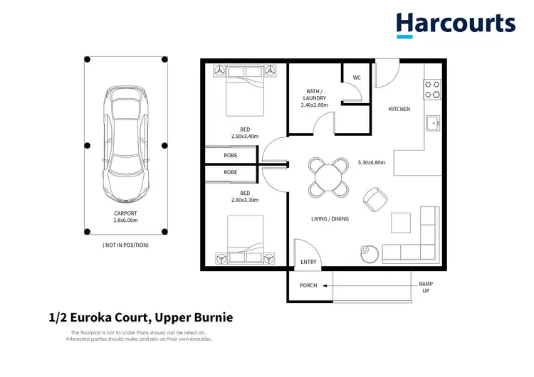 Floorplan of Homely unit listing, 1/2 Euroka Court, Upper Burnie TAS 7320
