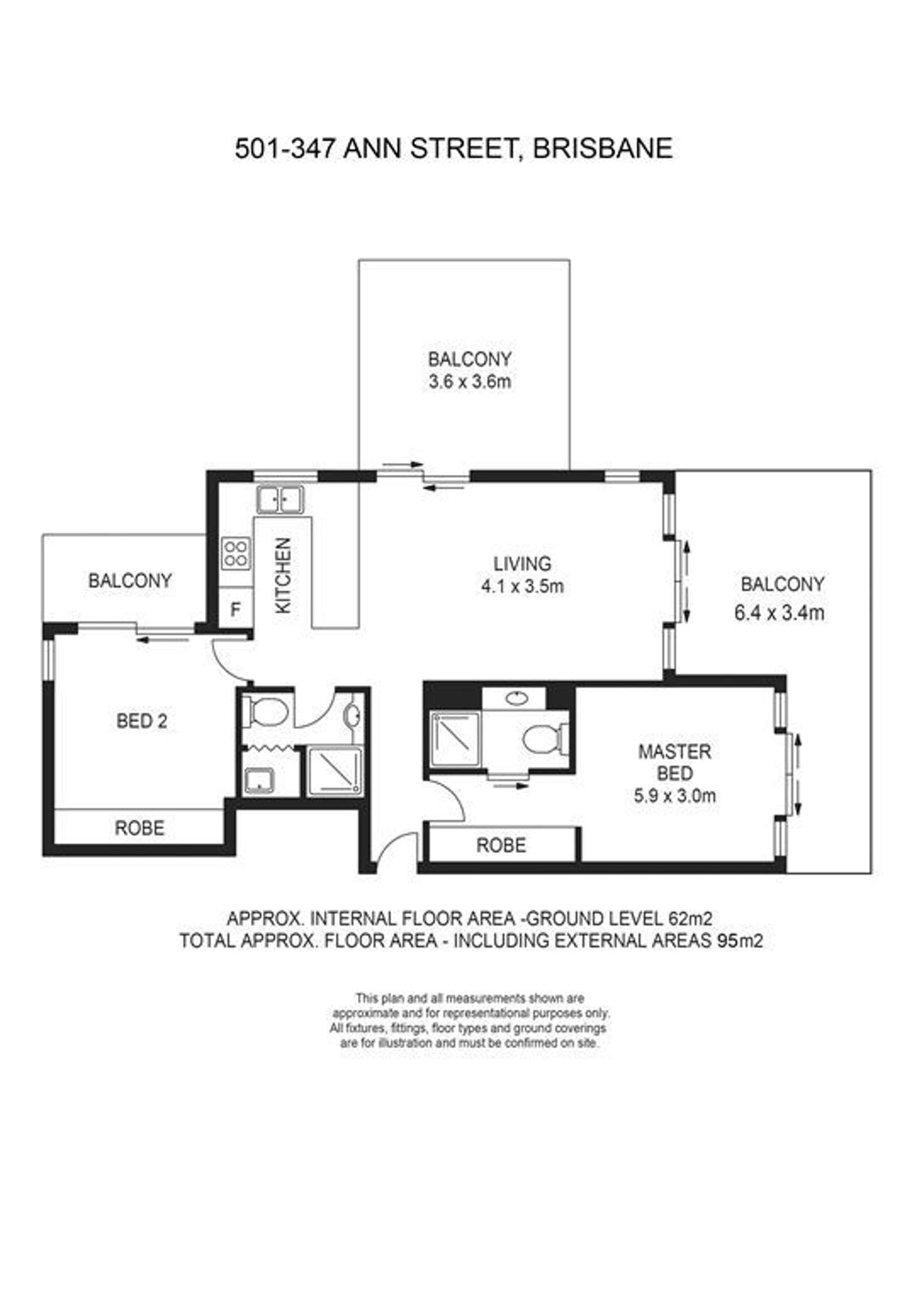 Floorplan of Homely unit listing, 501/347 Ann Street, Brisbane City QLD 4000