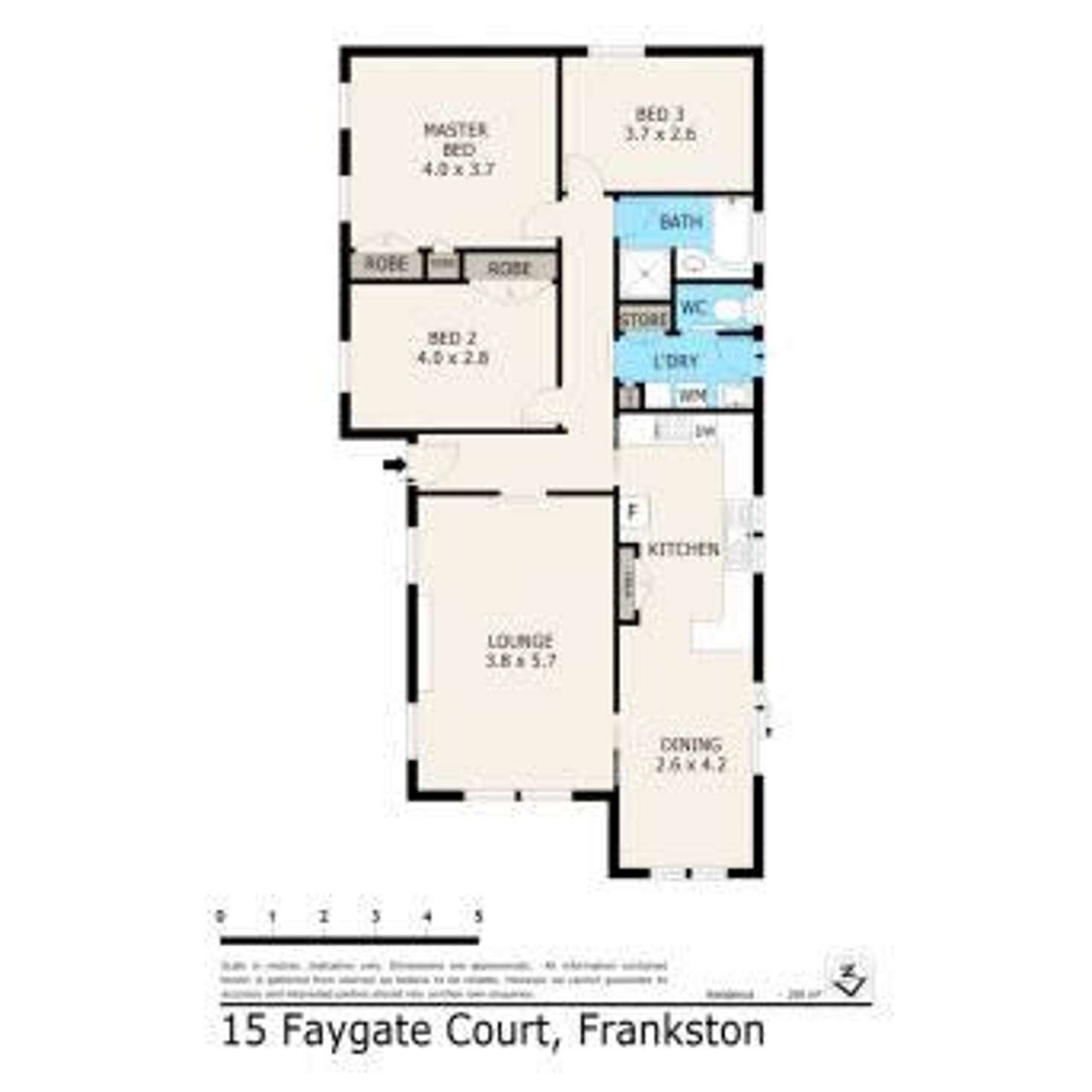 Floorplan of Homely house listing, 15 Faygate Court, Frankston VIC 3199