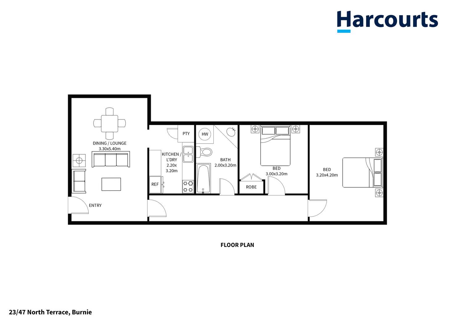 Floorplan of Homely unit listing, 23/47 North Terrace, Burnie TAS 7320