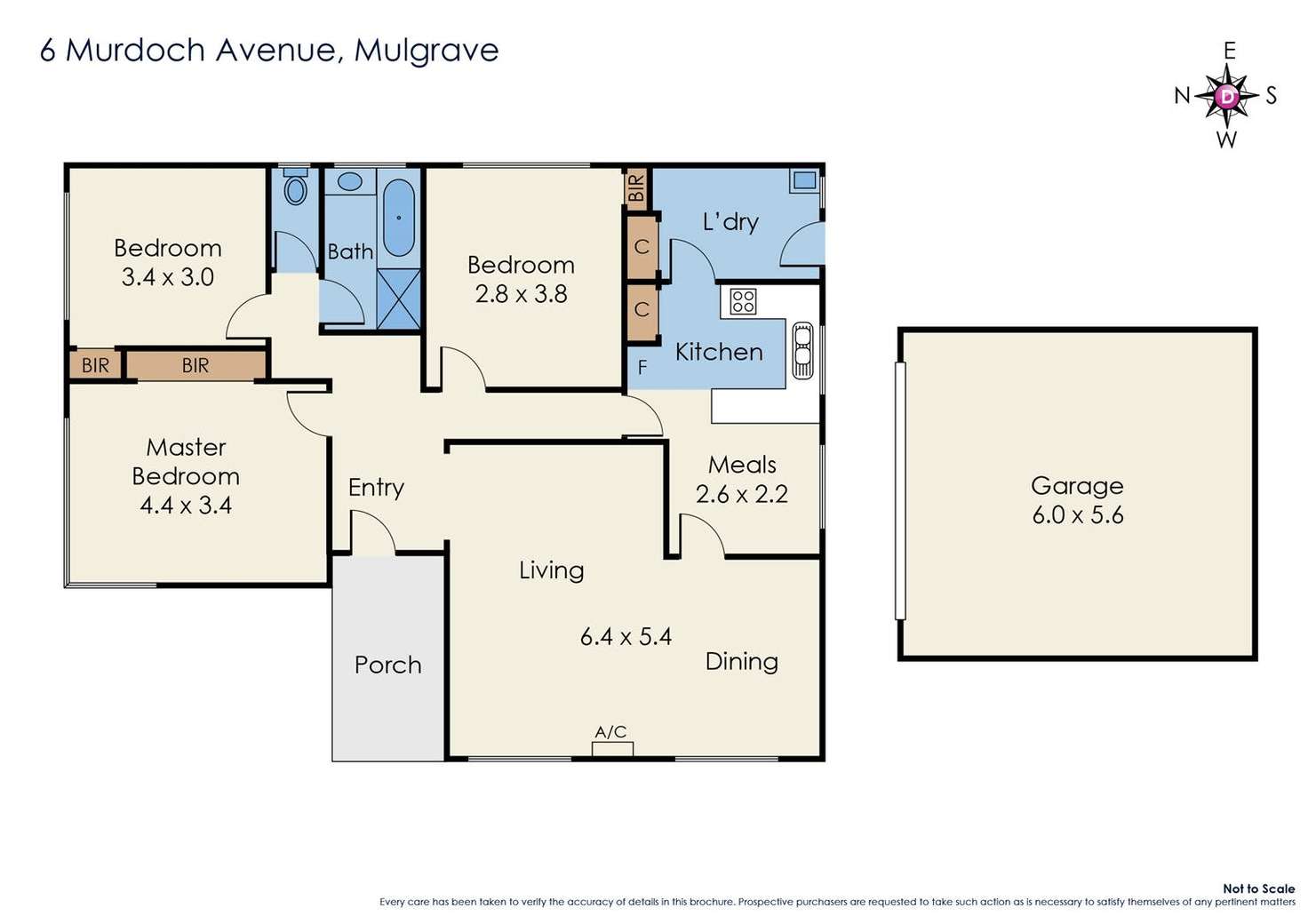 Floorplan of Homely house listing, 6 Murdoch Ave, Mulgrave VIC 3170