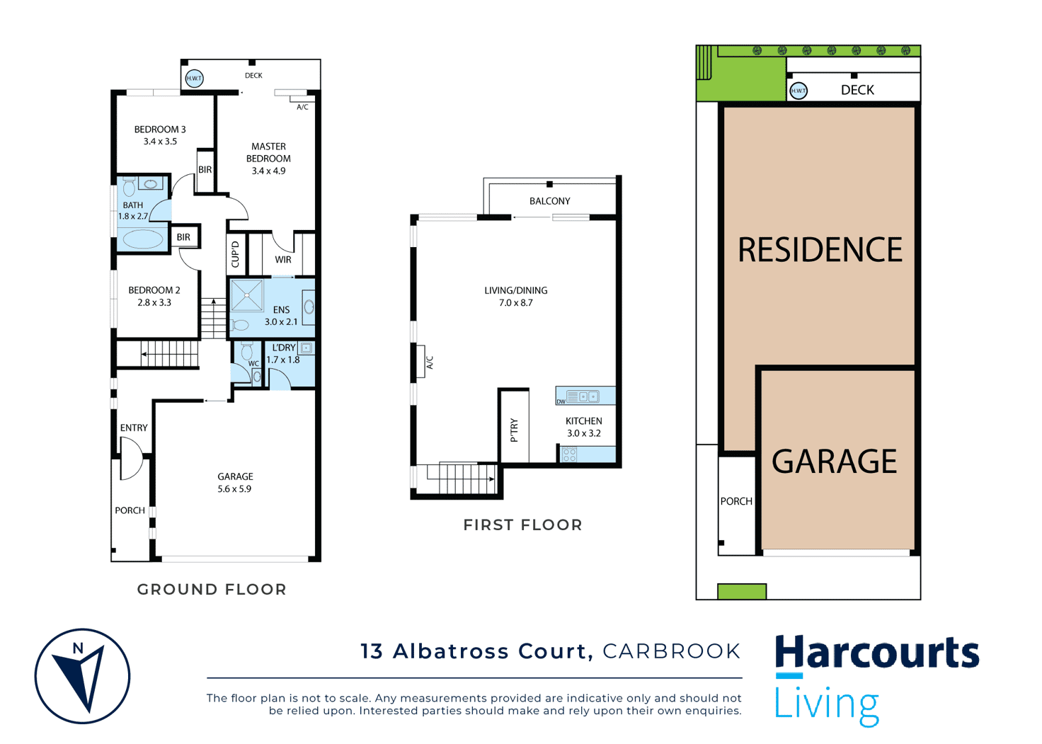 Floorplan of Homely townhouse listing, 13 Albatross Court, Carbrook QLD 4130