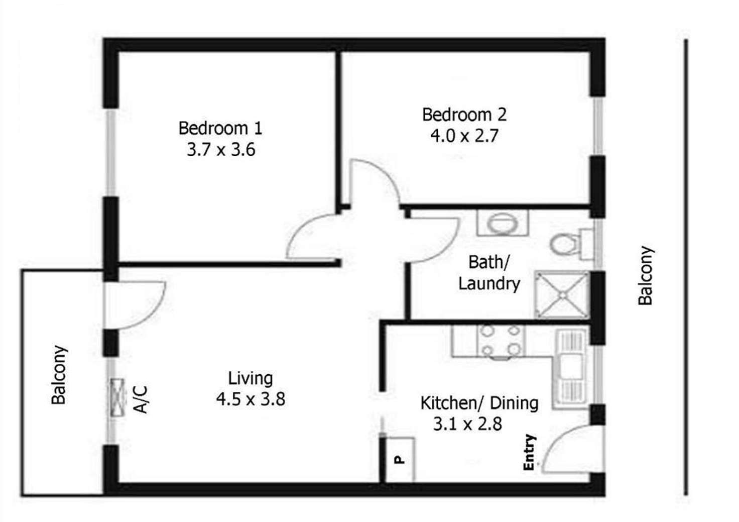 Floorplan of Homely unit listing, 1/119 Young Street, Parkside SA 5063