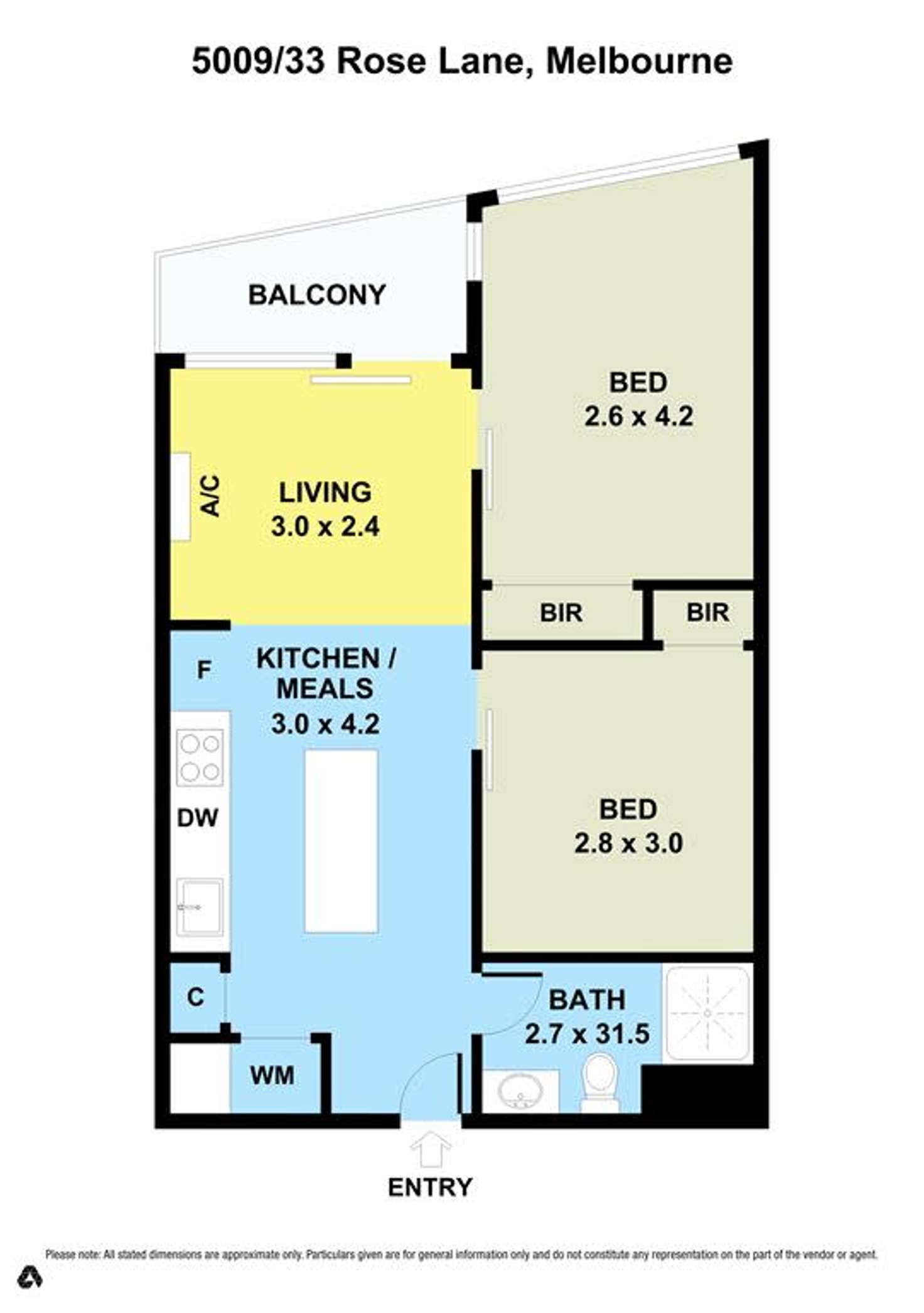 Floorplan of Homely apartment listing, 5009/33 Rose Lane, Melbourne VIC 3000